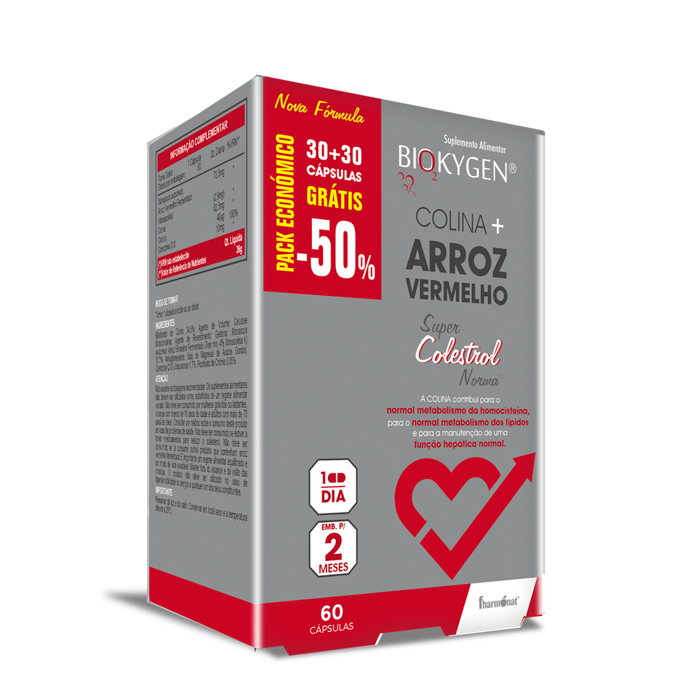 Biokygen Colina + Arroz Vermelho 30 + 30 Cáps